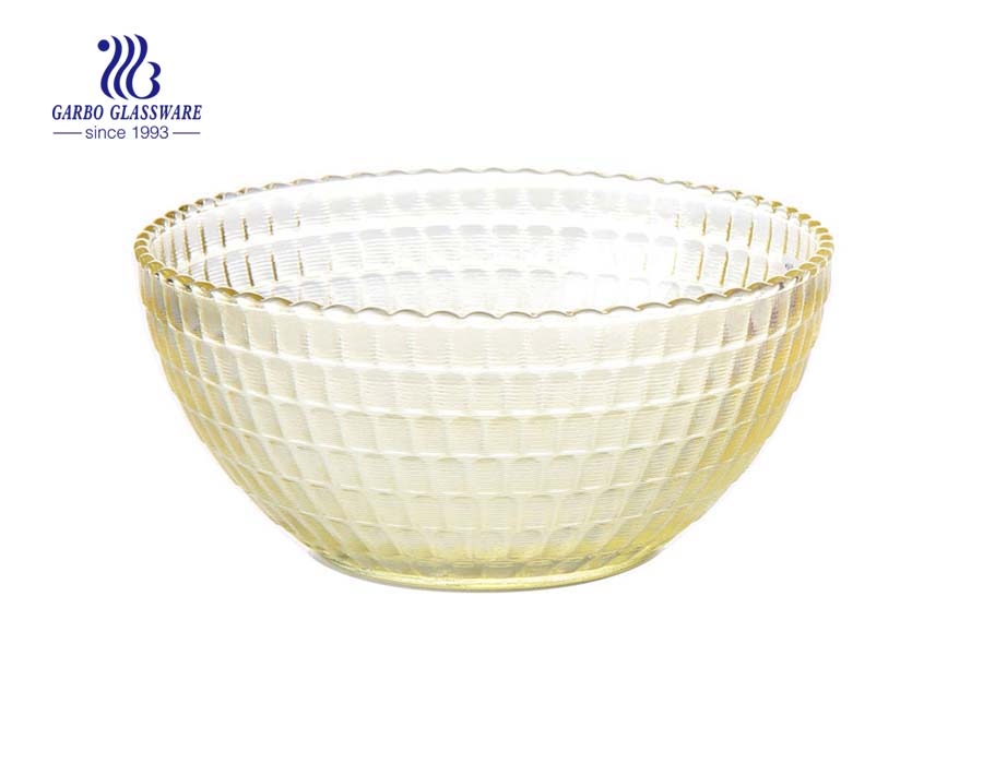 Wholesale transparent 4.5'' machine-made spraying customized green colored glass ice cream dessert bowl