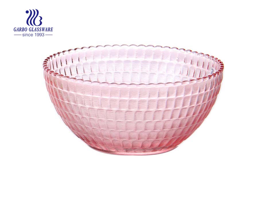 Wholesale transparent 4.5'' machine-made spraying customized green colored glass ice cream dessert bowl