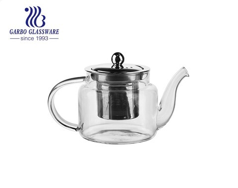 Glass Flower Scented Teapot 500ml Heat-resistant Explosion-Proof Borosilicate Glass Teapot Kettle with Stainless Steel Filter Liner and Cover