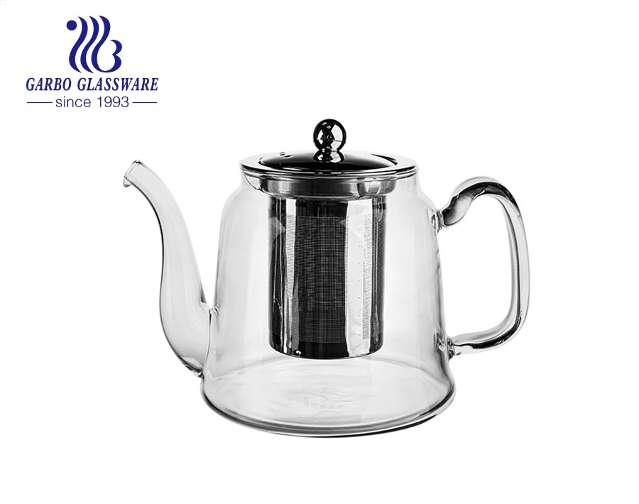 Glass Flower Scented Teapot 500ml Heat-resistant Explosion-Proof Borosilicate Glass Teapot Kettle with Stainless Steel Filter Liner and Cover