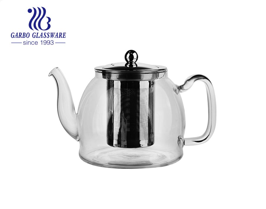 Glass Flower Scented Teapot 500ml Heat-resistant Explosion-Proof Borosilicate Glass Teapot Kettle with Stainless Steel Filter Liner and Cover