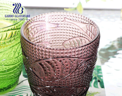 300ml high quality coconut design glass cups for water juice drinking