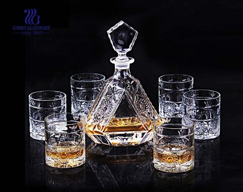High-quality machine-made wine whisky drinking bottle cup set with thick bottom for bar hotel