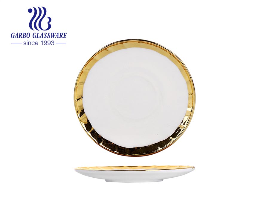 Cinzeiros de vidro opala para cigarros cinzeiro moderno decorativo portátil para uso doméstico pátio interior interior com aro de ouro