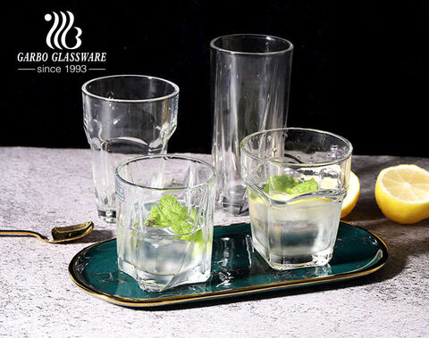 Machine press thickened wall glass tumbler square and round shape whisky coke soda cup