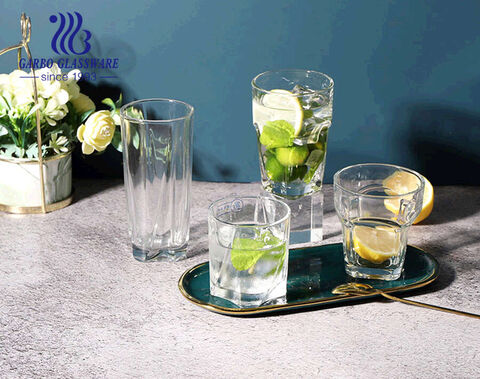Machine press thickened wall glass tumbler square and round shape whisky coke soda cup