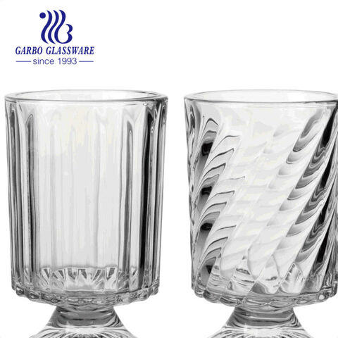 Garbo Sublimation New High Quality Embossed H Design Glass Vase with Stem For Flower Home Decoration
