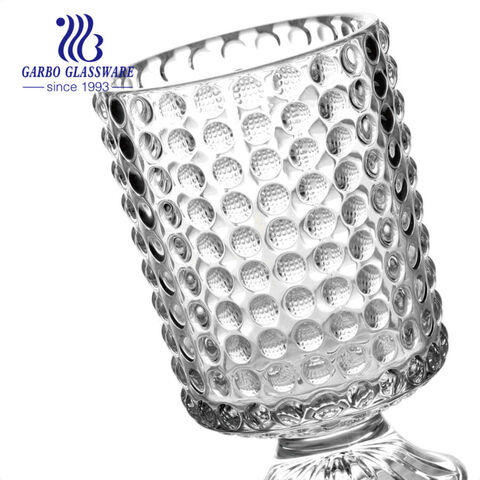 Garbo Sublimation Новая высококачественная стеклянная ваза с тиснением H Design со стеблем для цветочного украшения дома