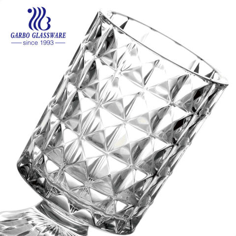 Garbo Sublimation New High Quality Embossed H Design Glass Vase with Stem For Flower Home Decoration