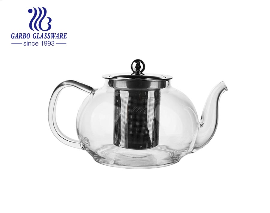 Borosilicate Glass Teapot Tea Maker Pitcher, Hand-Blown 1200ml