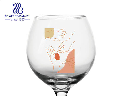 Tasse populaire de luxe de gobelet en verre de vin rouge avec le modèle de série d'océan