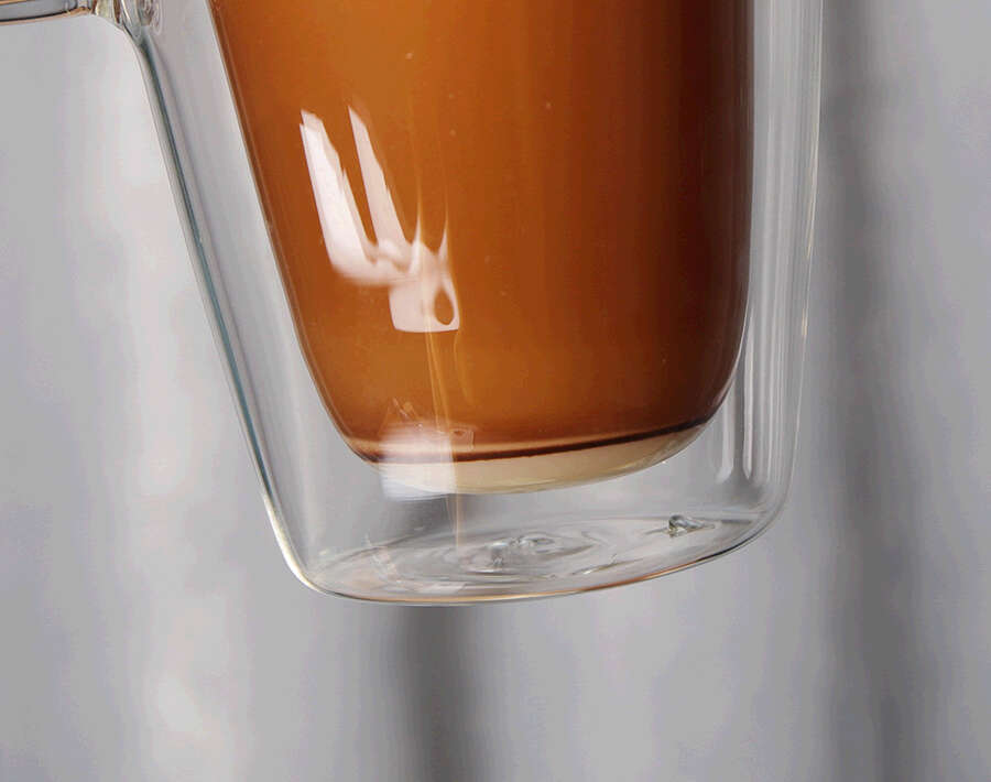 570 ml mundgeblasener, hitzebeständiger Milchkaffee-Trinkbecher aus doppelwandigem Glas mit individuellem Design