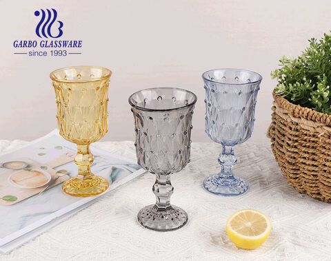 High-end beads design wine glass goblet with spray color 