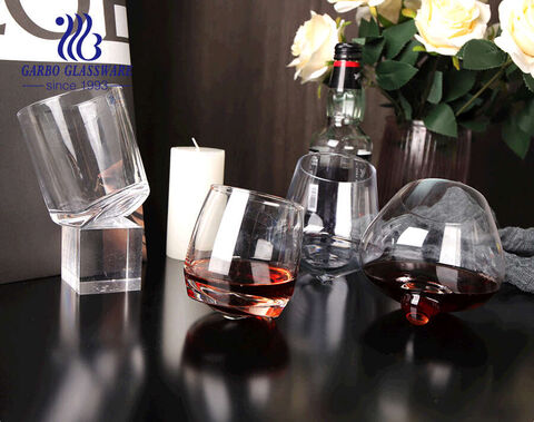 High-quality bar accessory unique design glass wine drinking cup with never fall down bottom with customized designs