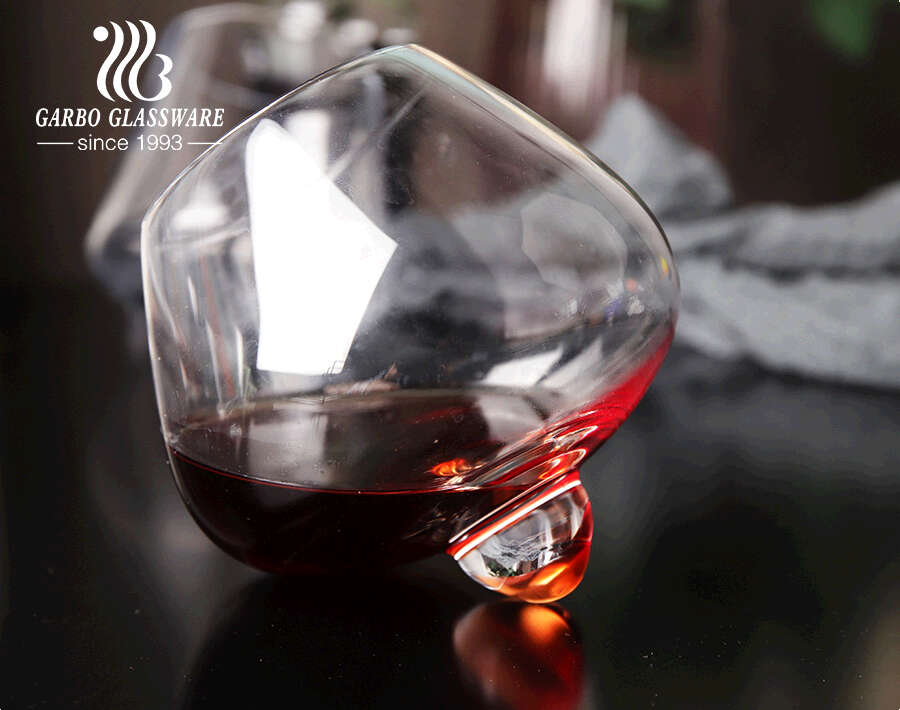 Accessoire de bar de haute qualité au design unique en verre à vin avec un fond qui ne tombe jamais avec des conceptions personnalisées