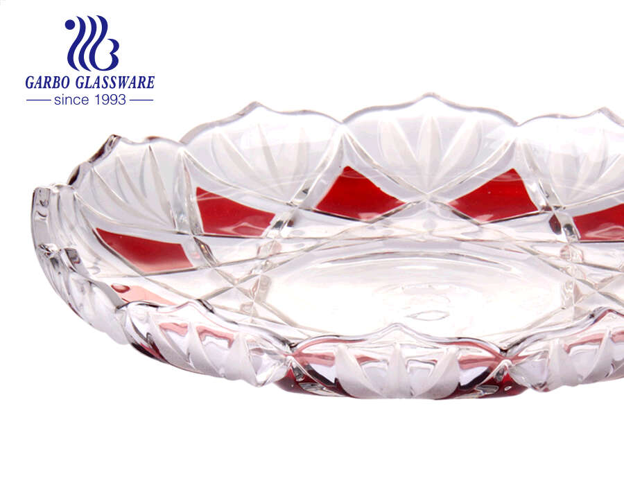 Luxury and high-end Glass Vase Glass Plate Glass Bowl And Candy Jar Set With Spray Color  Decor