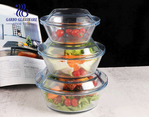 Modern Reusable Eco-Friendly High Borosilicate Glass Casserole with 1000ml Capacity