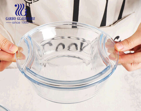Modern Reusable Eco-Friendly High Borosilicate Glass Casserole with 1000ml Capacity