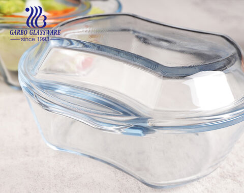 Casserole en verre à haute teneur en borosilicate réutilisable et écologique avec une capacité de 1000 ml