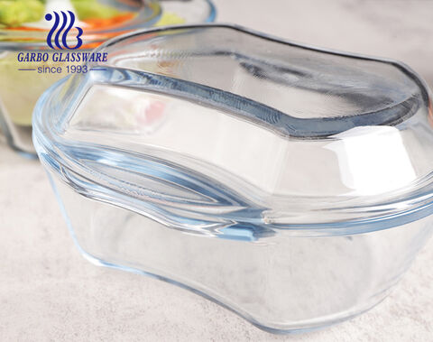 Modern Reusable Eco-Friendly High Borosilicate Glass Casserole with 1000ml Capacity