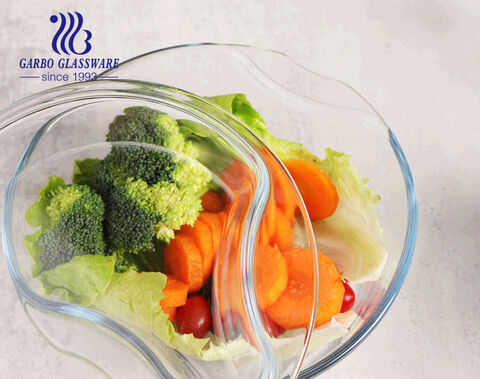 Modern Reusable Eco-Friendly High Borosilicate Glass Casserole with 1000ml Capacity