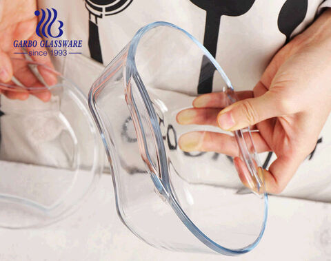 Casserole en verre borosilicaté de grande capacité de 1250 ml avec couvercle pour le stockage des aliments