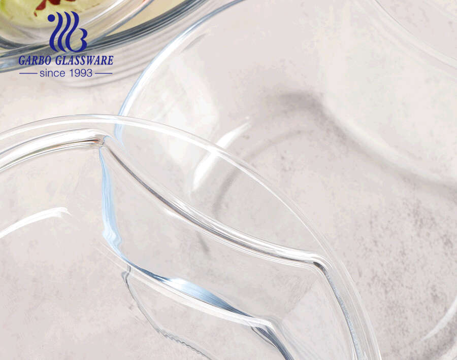Casserole en verre borosilicaté de grande capacité de 1250 ml avec couvercle pour le stockage des aliments