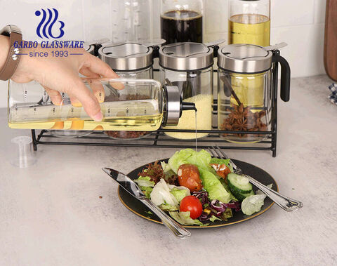 500ml high boroslicate olive oil vinegar glass dispenser bottle with cap for kitchen
