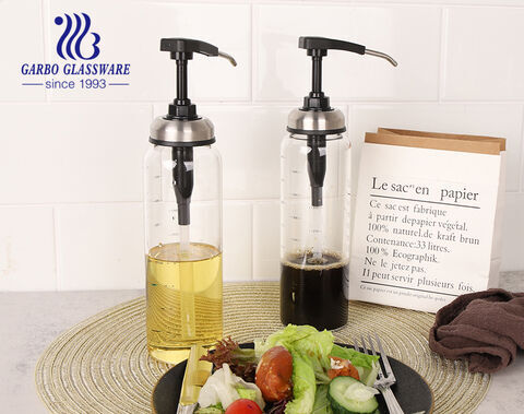 Bleifreie Saucen-Quetschglas-Ölflasche mit Pump-Ketchup-Salat-Dressing-Honigpresse