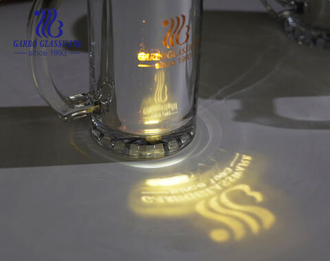 Electroplating carved silver color glass beer mug colored inside beer glasses with handle 