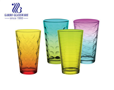 Color Spray 16 oz Teetasse aus Glas, elegantes Design für Zuhause und Küche