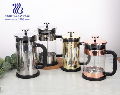 Luxury Heat Resistant Borosilicate Glass French Press Coffee Maker with 304 Stainless Steel Filter