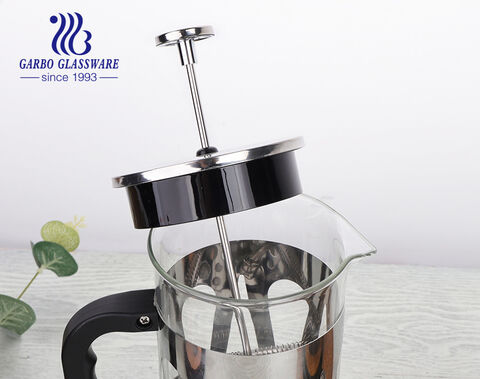 Cafetière à piston de luxe en verre borosilicaté résistant à la chaleur avec filtre en acier inoxydable 304