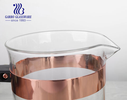 Cafetière à piston de luxe en verre borosilicaté résistant à la chaleur avec filtre en acier inoxydable 304