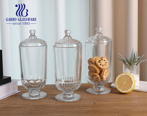 Schwere Keksdosen aus Glas mit Glasdeckeln für Badezimmer, Dosen, Küchenorganisatoren, Süßigkeitsbuffet, Hochzeitstheke