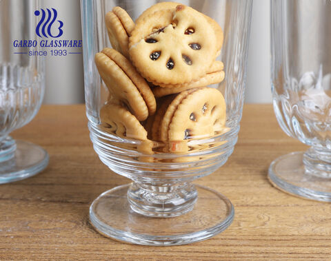 Tarros de cristal altos claros del caramelo del precio de fábrica para la exhibición del buffet del caramelo