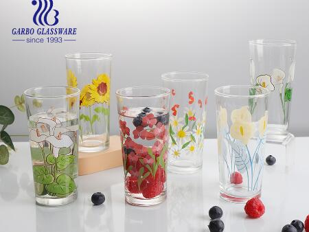 Manufacturer cheap 10 oz highball glass tumbler African market beverage glass cup with logo printing