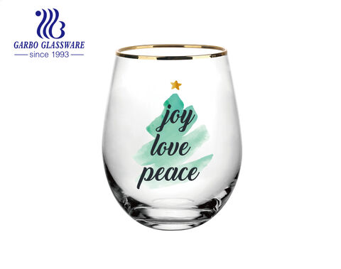 Gobelet en verre exclusif du festival de Noël avec impression de motifs d'étoiles du Père Noël