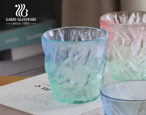 Tasse à café en verre de glaçage bleu ciel de conception de glacier populaire Amazon vente chaude avec article cadeau coloré personnalisé