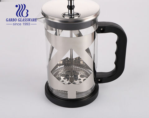Fabricant Classic 304 Presse à café en acier inoxydable Cafetière en verre résistant à la chaleur pour Offica et Family Service