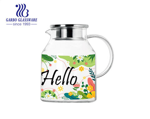 Regular sizes 1L 2L 3L high borosilicate heat resistant glass teapot with lovely cartoon printings