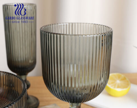 New grey solid color glass cup,wine glass, ice cream cup glassware for sale