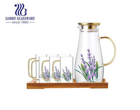 Bộ bình đựng nước thủy tinh borosilicat chịu nhiệt thủy tinh carafe với 6 cốc thủy tinh