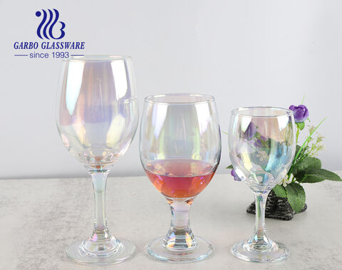 Verre à vin en cristal avec couleurs plaquées ion gobelets en verre à vin rouge