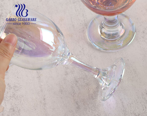 Verre à vin en cristal avec couleurs plaquées ion gobelets en verre à vin rouge