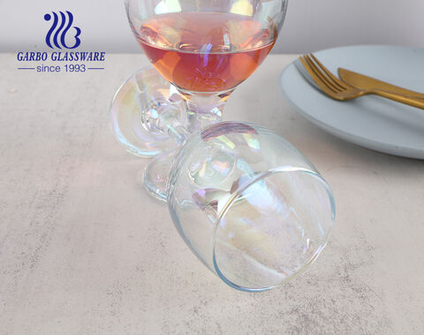 Verre à vin en cristal avec couleurs plaquées ion gobelets en verre à vin rouge