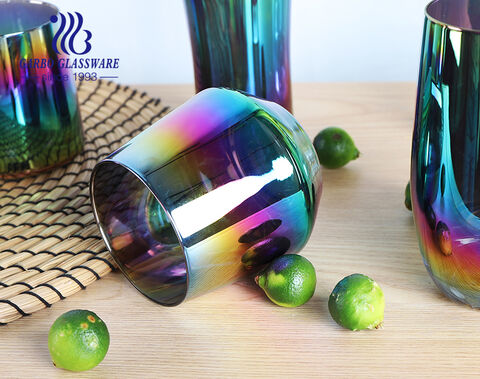 Amazon boutique en ligne offre spéciale gobelet à boire en verre à placage ionique coloré en métal pour bar à la maison