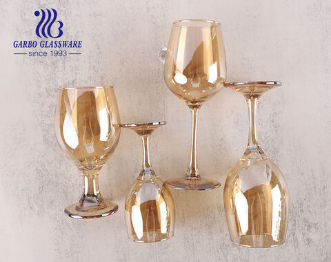 Calici in vetro color oro ambrato placcatura ionica calici in vetro colorato per vino rosso