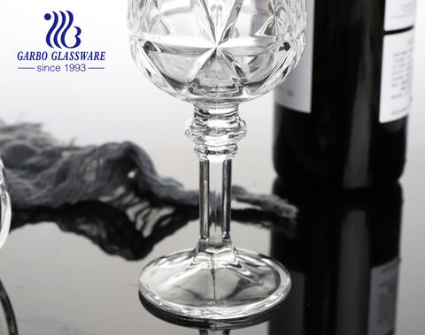 7.5 أوقية Garbo New Mould Wine Glass Stemware كأس شرب زجاجي منقوش