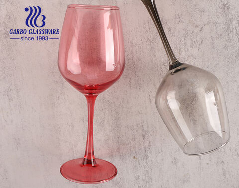 400 ml verre à vin pas cher couleurs personnalisées verres à pied en verre une pièce style gobelets en verre à vin rouge